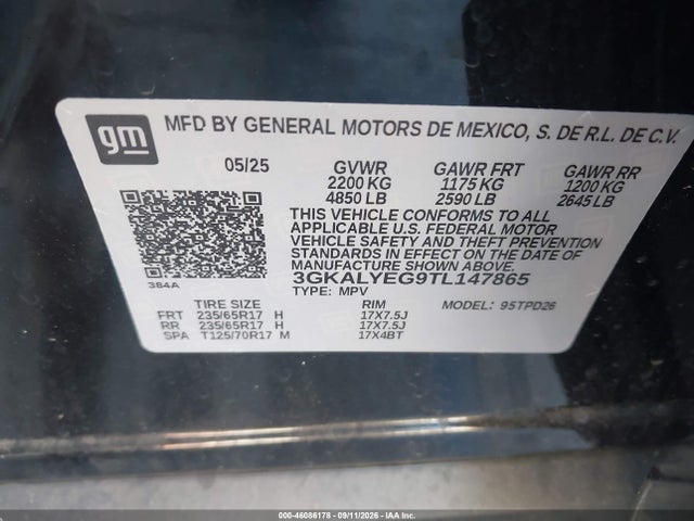 2026 Gmc Terrain Awd At4 მანქანა იყიდება აუქციონზე, vin: 3GKALYEG9TL147865, აუქციონის ნომერი: 46086178