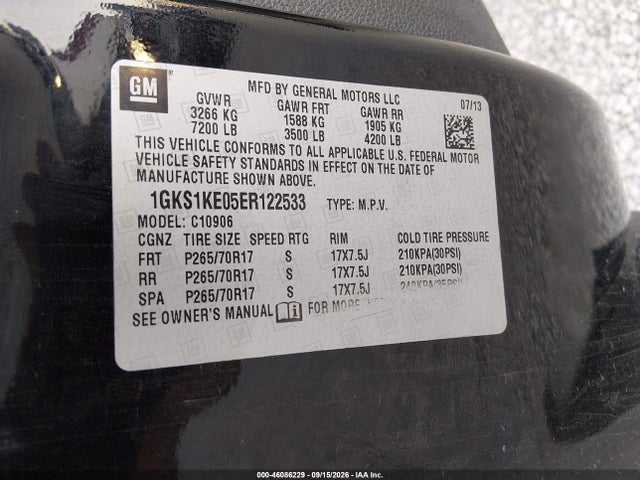 Aukcja sprzedaży 2014 Gmc Yukon Xl 1500 Slt, vin: 1GKS1KE05ER122533, numer aukcji: 46086229