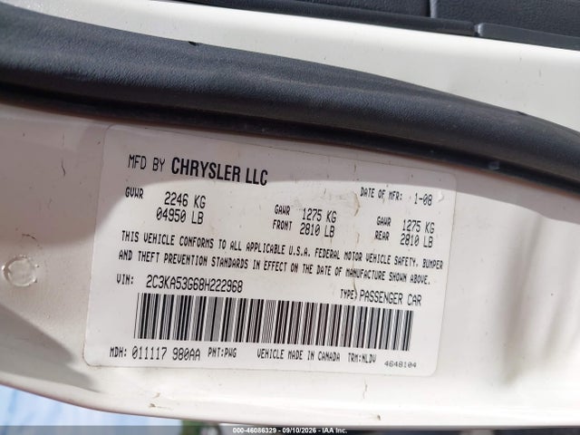 Aukcja sprzedaży 2008 Chrysler 300 Touring, vin: 2C3KA53G68H222968, numer aukcji: 46086329