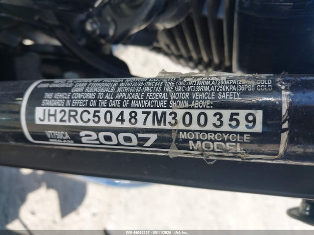 Продажа на аукционе авто 2007 Honda Vt750, vin: JH2RC50487M300359, номер лота: 46086357