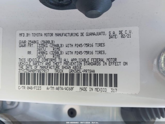 Aukcja sprzedaży 2021 Toyota Tacoma Sr5 V6, vin: 3TYCZ5AN8MT027917, numer aukcji: 46086463
