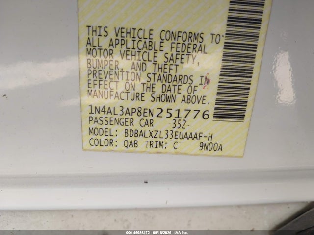 Продаж на аукціоні авто 2014 Nissan Altima 2.5 Sl, vin: 1N4AL3AP8EN251776, номер лоту: 46086472