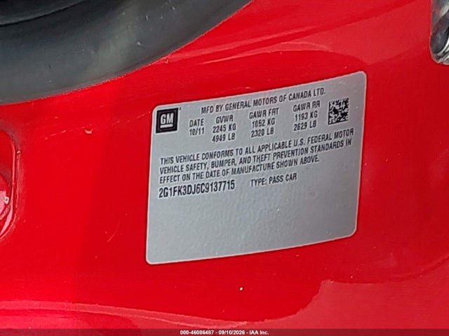 Продажа на аукционе авто 2012 Chevrolet Camaro 2ss, vin: 2G1FK3DJ6C9137715, номер лота: 46086487