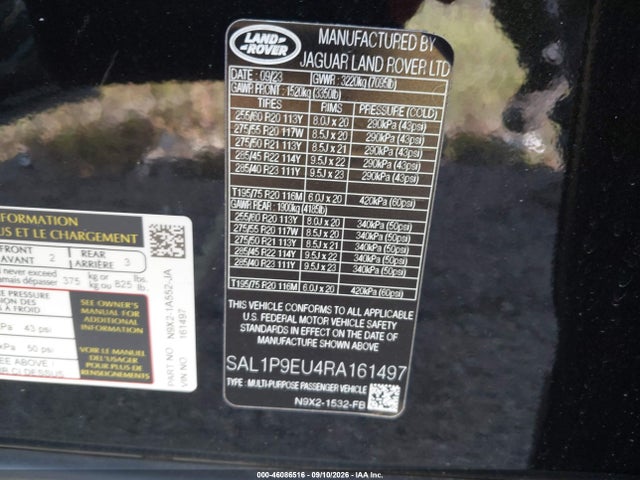 Продаж на аукціоні авто 2024 Land Rover Range Rover Sport Se, vin: SAL1P9EU4RA161497, номер лоту: 46086516