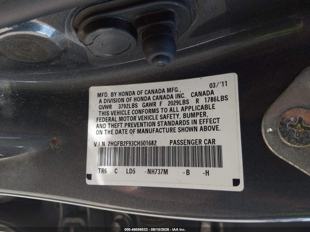 Продаж на аукціоні авто 2012 Honda Civic Ex-l, vin: 2HGFB2F93C8501682, номер лоту: 46086532