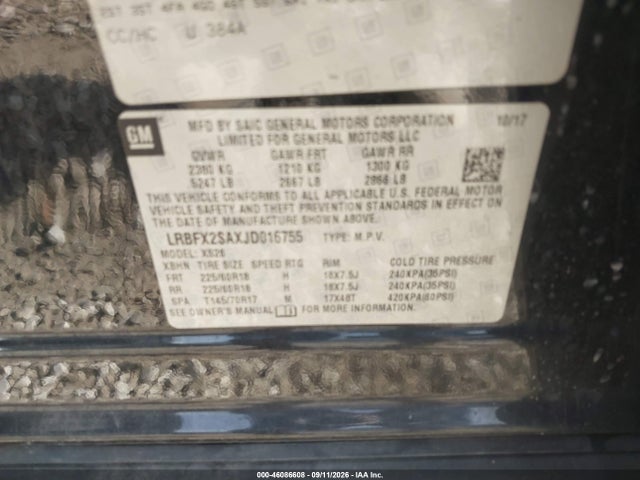 Продаж на аукціоні авто 2018 Buick Envision Essence, vin: LRBFX2SAXJD016755, номер лоту: 46086608