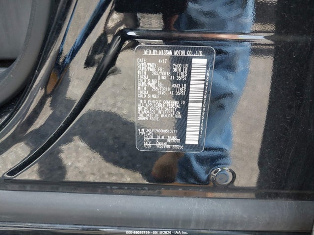 46086759 :رقم المزاد ، JN8AY2NC0H9510811 vin ، 2017 Nissan Armada Sv مزاد بيع