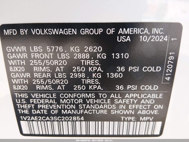 Aukcja sprzedaży 2025 Volkswagen Atlas Cross Sport 2.0t Sel R-line Black, vin: 1V2AE2CA3SC202854, numer aukcji: 46086784