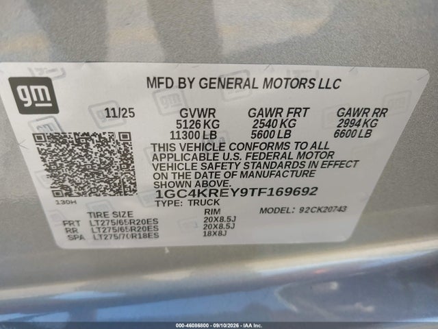 Chevrolet Silverado 2500 Hd 2026 1GC4KREY9TF169692 Image 9