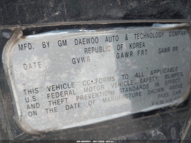 46086801 :رقم المزاد ، KL1TD526X4B140204 vin ، 2004 Chevrolet Aveo مزاد بيع