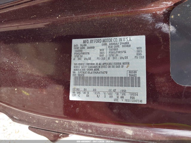 Продажа на аукционе авто 2001 Ford F-150 Lariat/xl/xlt, vin: 1FTRX18L61NA41678, номер лота: 46086967