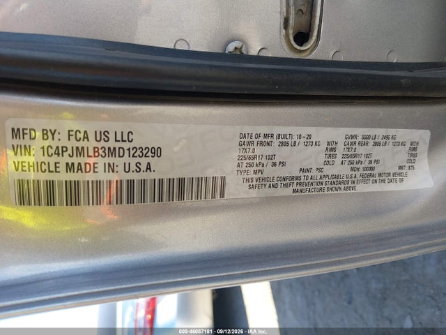 1C4PJMLB3MD123290 Jeep Cherokee Latitude Plus 4x4