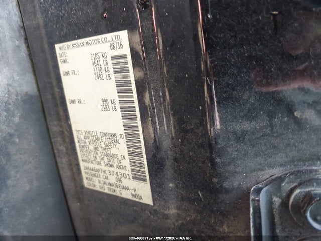 Продажа на аукционе авто 2017 Nissan Maxima 3.5 Platinum, vin: 1N4AA6AP7HC374301, номер лота: 46087187