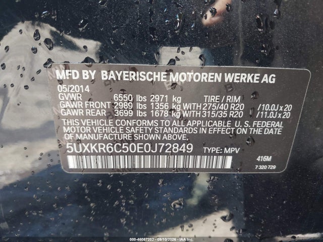 Продаж на аукціоні авто 2014 Bmw X5 Xdrive50i, vin: 5UXKR6C50E0J72849, номер лоту: 46087202