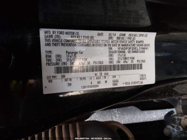 46087304 :رقم المزاد ، 1FADP3F25EL316691 vin ، 2014 Ford Focus Se مزاد بيع