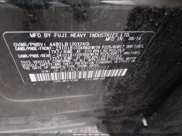 Aukcja sprzedaży 2015 Subaru Forester 2.5i Premium, vin: JF2SJADC3FG502227, numer aukcji: 46087362