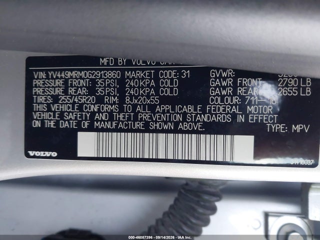 2016 Volvo Xc60 T6 Drive-e Platinum მანქანა იყიდება აუქციონზე, vin: YV449MRM0G2913860, აუქციონის ნომერი: 46087396