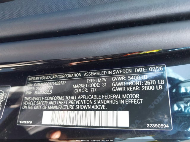 Volvo Xc60 B5 Plus 2026 YV4M12RC5T1459737 Image 9