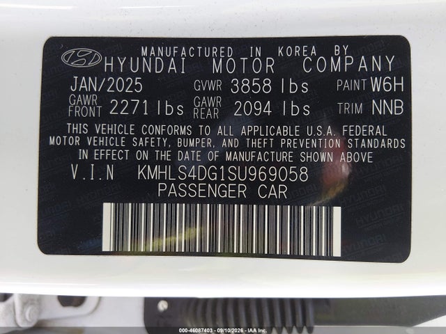KMHLS4DG1SU969058 Hyundai Elantra Sel Convenience