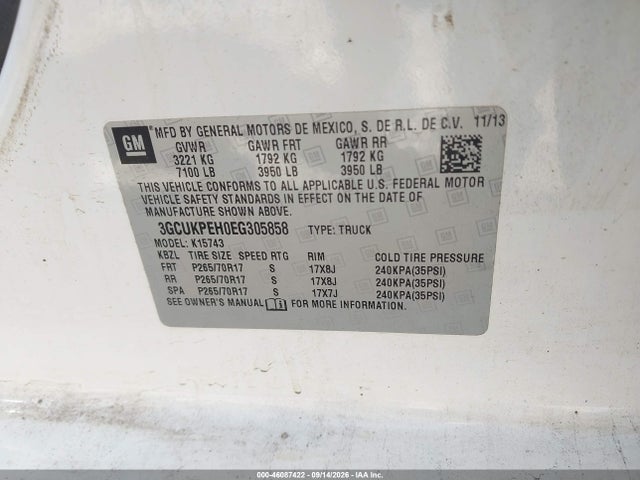 2014 Chevrolet Silverado 1500 Work Truck 1wt მანქანა იყიდება აუქციონზე, vin: 3GCUKPEH0EG305858, აუქციონის ნომერი: 46087422