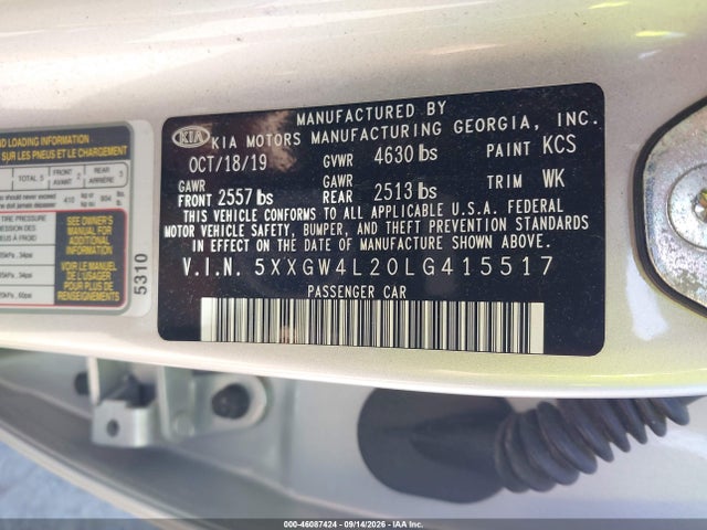 5XXGW4L20LG415517 KIA Optima Sx Turbo