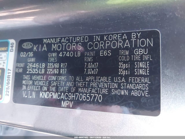 Продаж на аукціоні авто 2017 Kia Sportage Lx, vin: KNDPMCAC9H7065770, номер лоту: 46087482