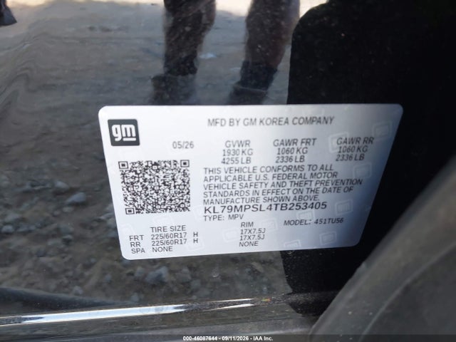 Продаж на аукціоні авто 2026 Chevrolet Trailblazer Fwd Lt, vin: KL79MPSL4TB253405, номер лоту: 46087644