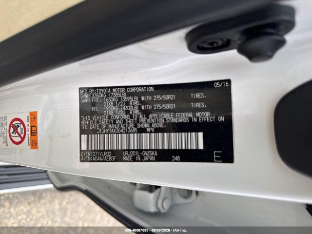 Продажа на аукционе авто 2016 Lexus Lx 570, vin: JTJHY7AX3G4213685, номер лота: 46087685