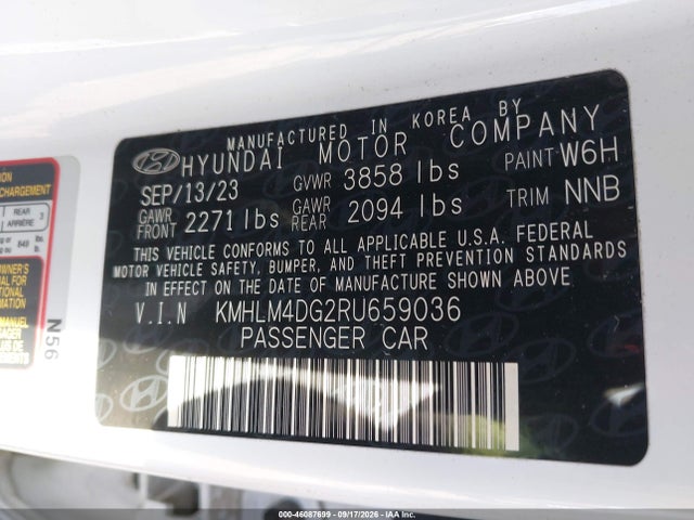 Aukcja sprzedaży 2024 Hyundai Elantra Sel, vin: KMHLM4DG2RU659036, numer aukcji: 46087699