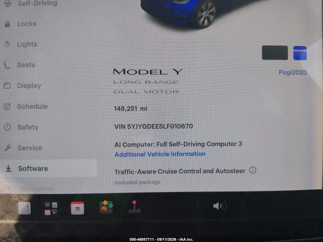 5YJYGDEE5LF010670 Tesla Model Y Long Range Dual Motor All-wheel Drive