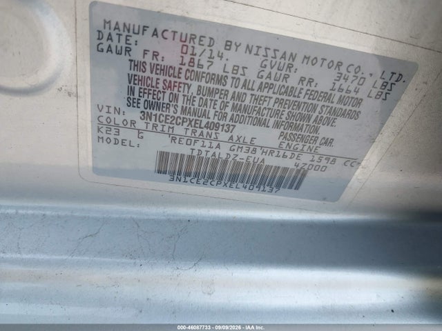 Nissan Versa Note Sv 2014 3N1CE2CPXEL409137 Image 9