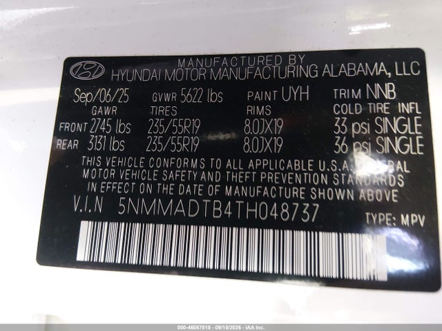5NMMADTB4TH048737 Genesis Gv70 2.5t