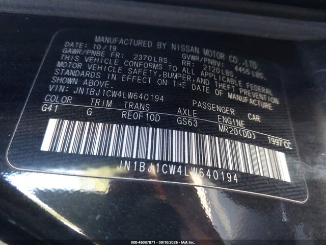 Продажа на аукционе авто 2020 Nissan Rogue Sport S Awd Xtronic Cvt, vin: JN1BJ1CW4LW640194, номер лота: 46087871