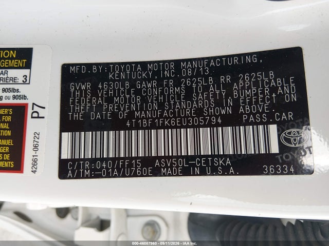 Toyota CAMRY SE 2014 4T1BF1FK6EU305794 Image 9