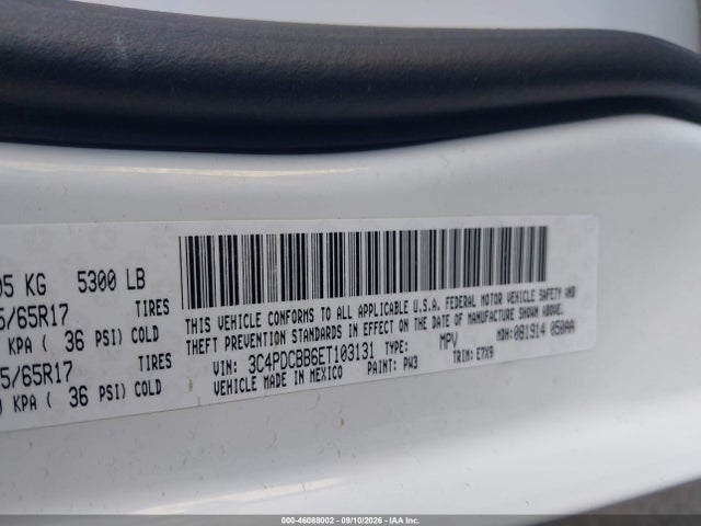 46088002 :رقم المزاد ، 3C4PDCBB6ET103131 vin ، 2014 Dodge Journey Sxt مزاد بيع