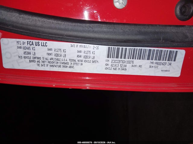 2016 Dodge Challenger R/t Plus Shaker მანქანა იყიდება აუქციონზე, vin: 2C3CDZBT6GH193276, აუქციონის ნომერი: 46088076