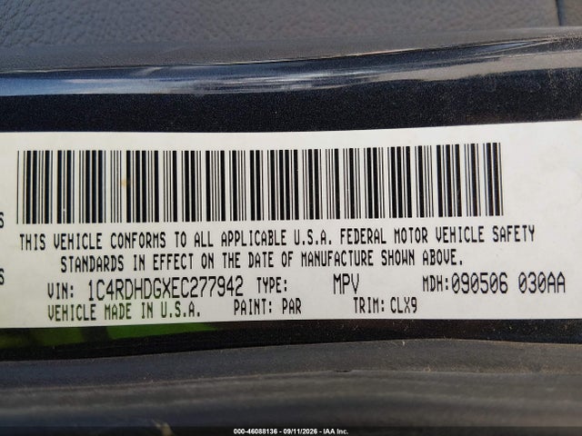 46088136 :رقم المزاد ، 1C4RDHDGXEC277942 vin ، 2014 Dodge Durango Limited مزاد بيع