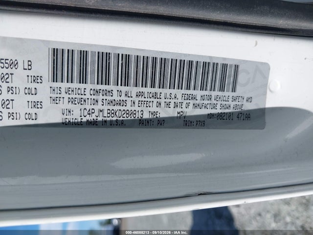 Aukcja sprzedaży 2019 Jeep Cherokee Latitude Plus 4x4, vin: 1C4PJMLB8KD280813, numer aukcji: 46088213