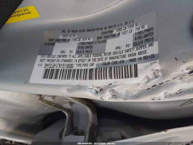 Продажа на аукционе авто 2019 Toyota Yaris Le, vin: 3MYDLBYV7KY518699, номер лота: 46088364