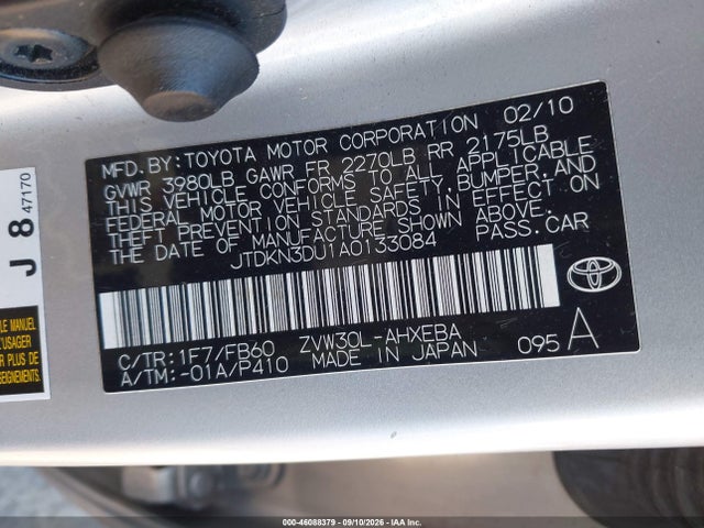 Продаж на аукціоні авто 2010 Toyota Prius Iii, vin: JTDKN3DU1A0133084, номер лоту: 46088379
