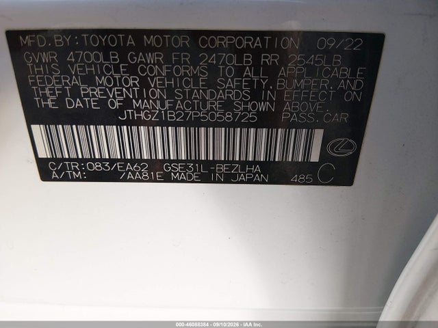 Продаж на аукціоні авто 2023 Lexus Is 350 F Sport, vin: JTHGZ1B27P5058725, номер лоту: 46088384