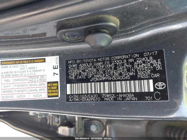 JTDKARFPXH3040045 Toyota Prius Prime Premium