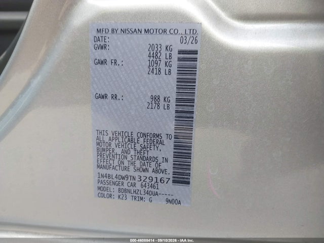Nissan Altima Sv Awd 2026 1N4BL4DW9TN329167 Image 9