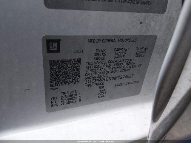 Продаж на аукціоні авто 2021 Chevrolet Silverado 1500 2wd  Short Bed Custom, vin: 1GCPWBEK3MZ274023, номер лоту: 46088522
