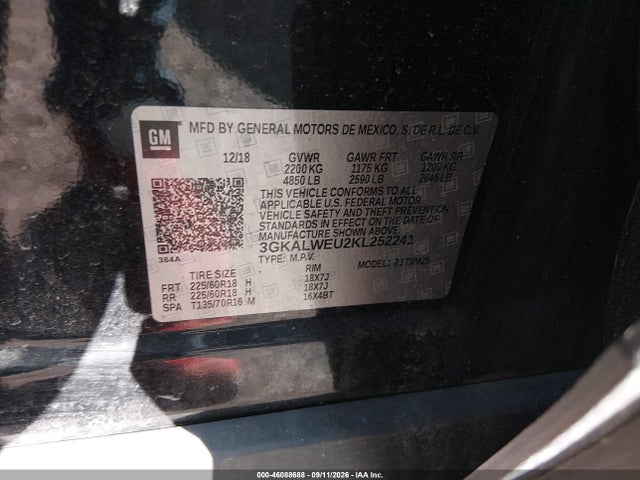 Aukcja sprzedaży 2019 Gmc Terrain Slt Diesel, vin: 3GKALWEU2KL252241, numer aukcji: 46088688