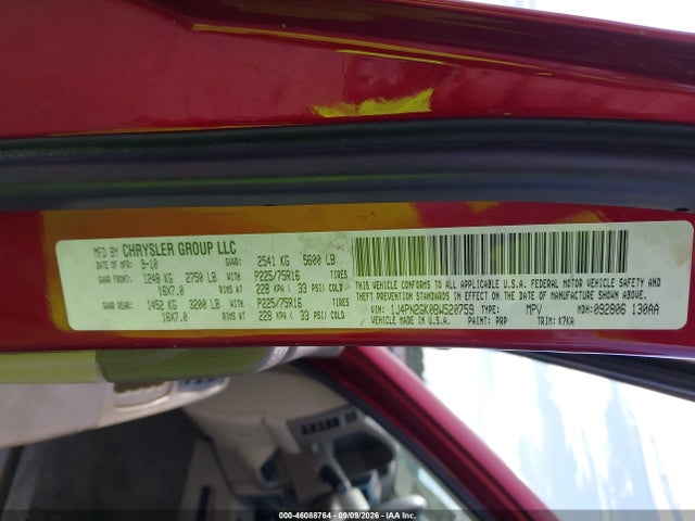 2011 Jeep Liberty Sport მანქანა იყიდება აუქციონზე, vin: 1J4PN2GK0BW520759, აუქციონის ნომერი: 46088764