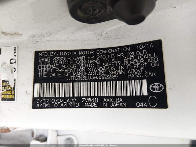 Продажа на аукционе авто 2017 Toyota Prius V Four, vin: JTDZN3EU3HJ063685, номер лота: 46088878