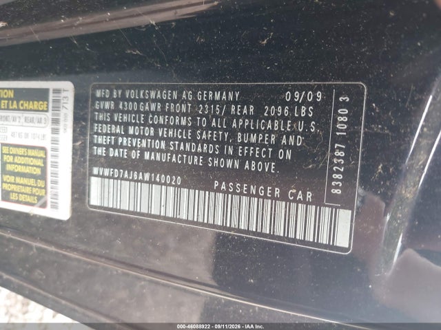 Aukcja sprzedaży 2010 Volkswagen Gti, vin: WVWFD7AJ6AW140020, numer aukcji: 46088922