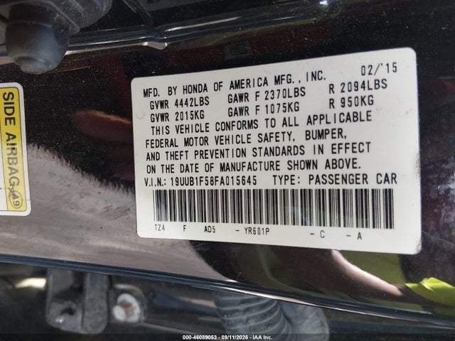 Acura TLX TECH 2015 19UUB1F58FA015645 Image 9