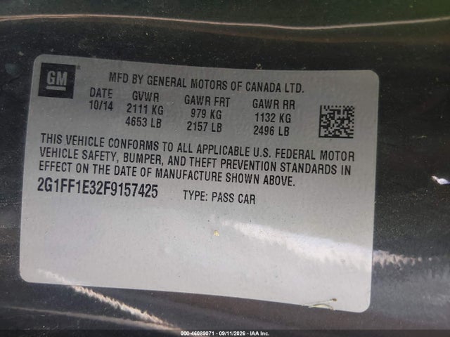 Chevrolet Camaro 2lt 2015 2G1FF1E32F9157425 Image 9